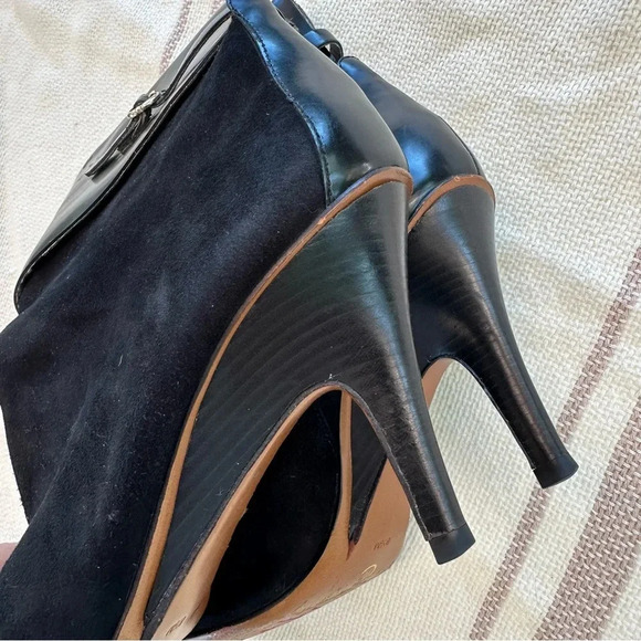 10 Crosby Derek Lam Heeled Black Suede Ankle Boots - Picture 11 of 11